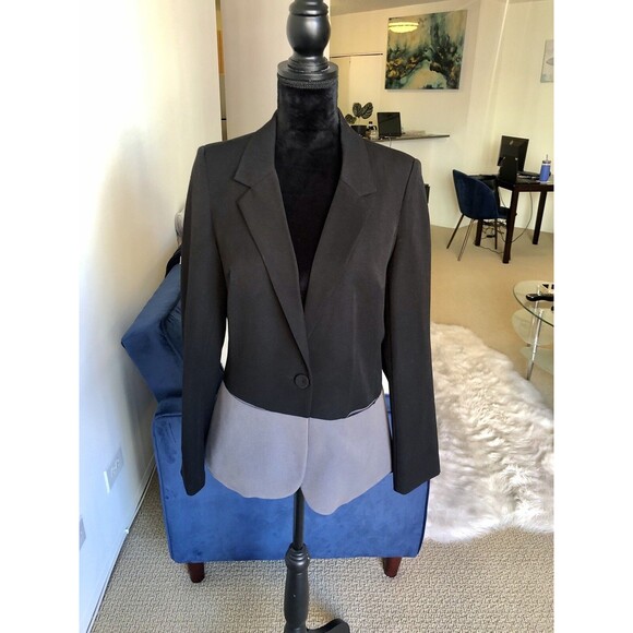 Daniel Rainn Jackets & Blazers - Daniel Rainn Black Grey Single Button Blazer Size Medium